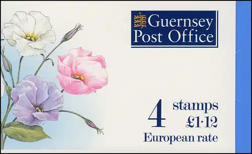 Guernesey Carnets de marques 0-9 Fleurs - Lisianthus 1993 **