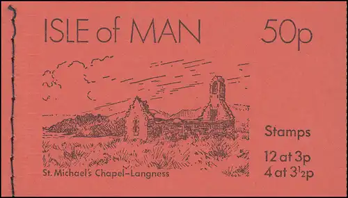 Île de Man Carnets de marque 0-7, vues 50 Pence 1974, ** post-fraîchissement