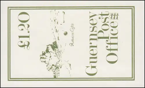 Guernsey Markenheftchen 15 Münzen Rockaine Castle 1981, **
