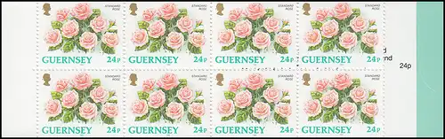 Guernsey Markenheftchen 0-11 Blumen - Rosen 1993 **