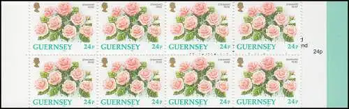 Guernsey Markenheftchen 0-11 Blumen - Rosen 1993 **