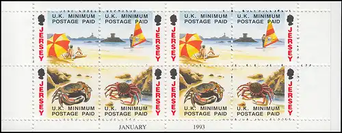 Jersey Carnets de marques 4, timbres francs 1,84 livre 1993, **