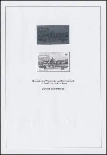 Schwarzdruck aus Jahrbuch 2013 Sonnentempel Bayreuth mit Hologramm SD 36