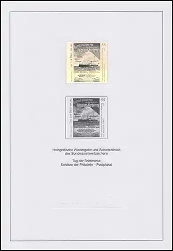 Schwarzdruck aus JB 2010 Tag der Briefmarke - Postplakat mit Hologramm SD 33