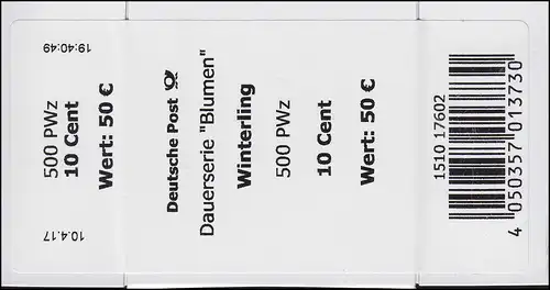 3314 Winterling 10 +CF Banderole / Aufkleber 500er-Rolle, große Zählnummer