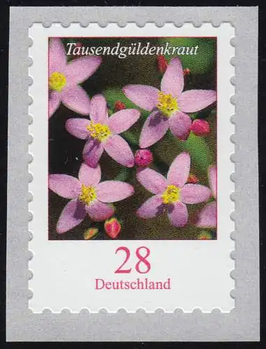 3094 Tausendgüldenkraut 28 C. 2018 sk aus 500er, WAAGER. ger. Nr. **
