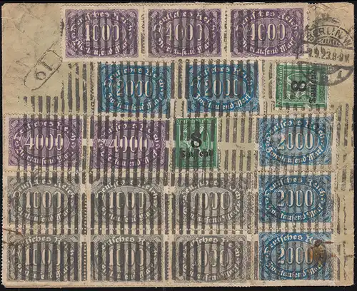 252ff Infla-Mischfrankatur auf Eil-Brief CHEMNITZ 31.8.1923 nach BERLIN 1.9.23
