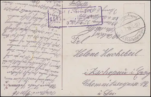 Feldpost BS Armierungs-Bataillon, 8.11.16 auf AK Schipper bei der Arbeit