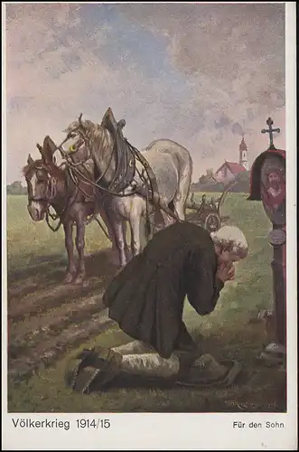Ansichtskarte Völkerkrieg 1914/1915 - Für den Sohn, ungebraucht