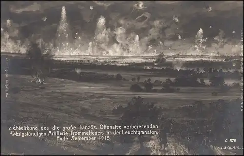AK Artillerie-Trommelfeuer und Leuchtgranaten Ende September 1915, 13.4.16
