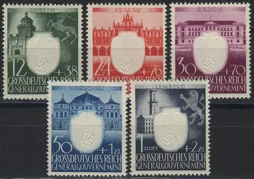 105-109 3 Jahre NSDAP im Generalgouvernement, Satz ** postfrisch