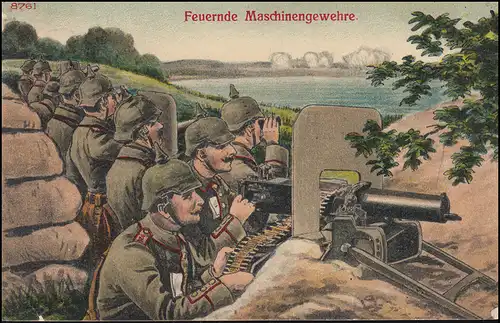 Ansichtskarte Feuernde Maschinengewehre als Feldpost, POTSDAM 23.9.16