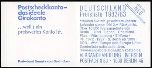 22Iz MH BuS 1980 Buchdruck - mit Zählbalken, postfrisch **