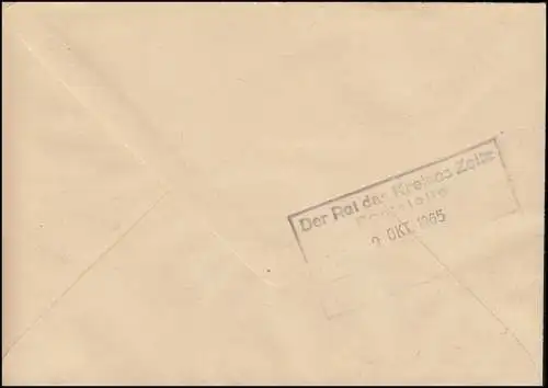 Lettre ZKD VEB Engrais phosphates Unis Bad Köstritz Post REUDEN 8.10.65