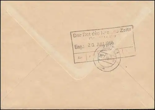 Lettre de ZKD Direction de district du centre de vie Commerce de gros HALLE/SAALE 19.7.66 selon ZERZ