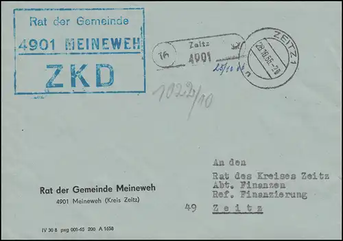 Lettre ZKD Conseil de la municipalité de Meinweh Lettre locale TEMPEZ 28.10.66 au Conseil du Cercle