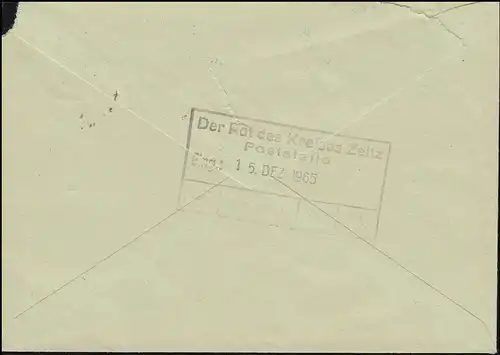 ZKD-Brief Kraftverkehr Zeitz-Weißenfels Brief ZEITZ 14.12.65 an Rat des Kreises
