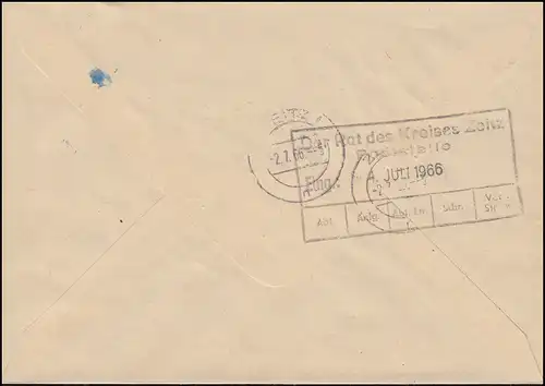 Lettre ZKD VEB Construction en acier Kretzschau Lettre locale ZEITZ 1.7.66 au Conseil du Cercle