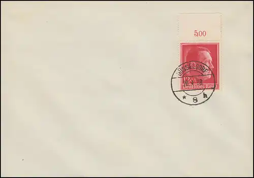 664 édition d'anniversaire sur enveloppe en blanc DÜSSELDORF 20.4.38