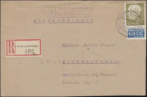 Landpost Oberrimsingen sur FREIBURG / FREISGUAU 1.3.55 sur le site de la lettre