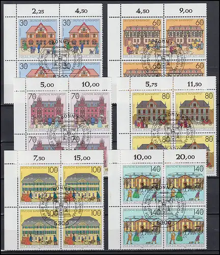 1563-1568 Maisons postales ER-Quatrierblock-Kit en haut à gauche ESSt Bonn avec PLF 1565I+II