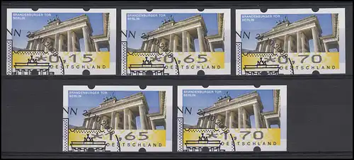 ATM 6 Brandenburger Tor VS 1, 5 Werte 15-170 C. Set ESSt Bonn kpl. mit Quittung