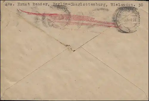 7 Schwarzaufdruck 16 Pf. EF portog. Orts-Brief BERLIN-CHARLOTTENBURG 14.9.1948