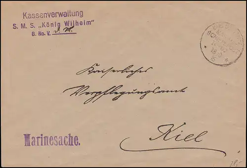 DEUTSCHE MARINE-SCHIFFSPOST No 97 - 2.1.1916 SMS König Wilhelm als Marinesache