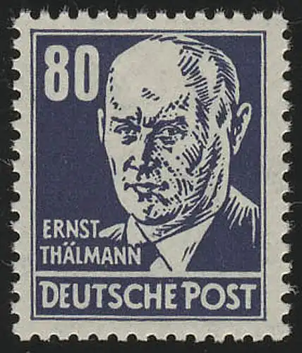 339za XI Ernst Thälmann 80 Pf bleu Wz.2 XI **