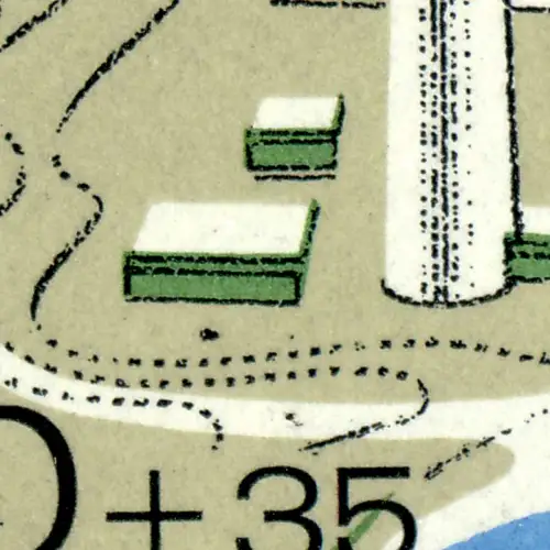 Block 7I Olympiapark: Fleck links vom Fernsehturm und Punkt rechts im Stadion **