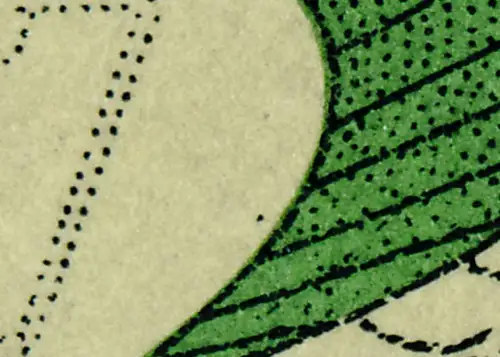 Bloc 7I Olympiapark: tache à gauche de la tour de télévision et point à droite du stade **