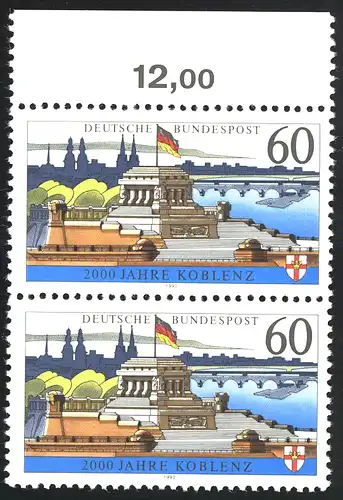 1583y Koblenz: gebrochene 1. Treppenstufe und Geländerkerbe über E, Feld 7, **