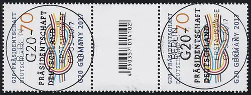 3291 G20-GERMANY, couple numéro - Coderfeld - sans numéro, ESSt Berlin