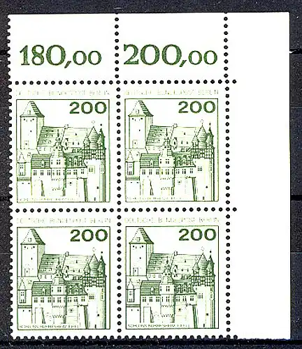 540 châteaux et chutes 200 Pf Eck-Vbl. or ** post-freease