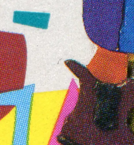 Bloc 27 Pour nous enfants 1993 avec un trait PLF sur la chaussure gauche du clown de musique, **