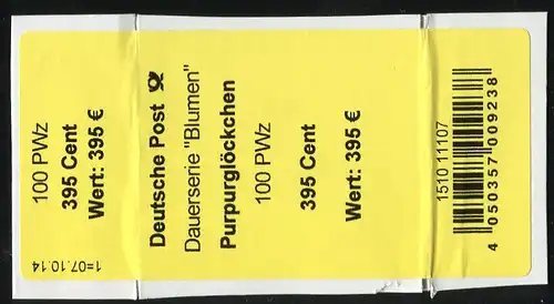 3117 Purpurglöckchen 395 Banderole / Aufkleber, mit Datum