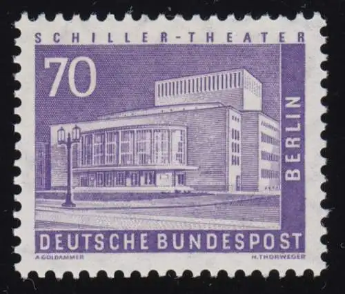 152 Les images de Berlin - Schillertheater 70 Pf, post-freeich **