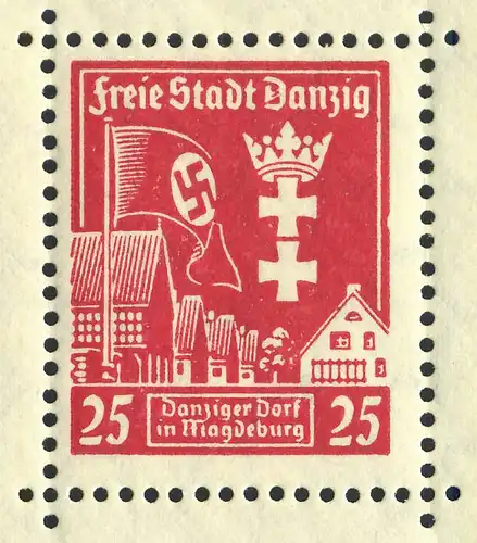 Danzig Block 3I Vue d'ensemble 1937 avec défauts de plaque I, frais de port **
