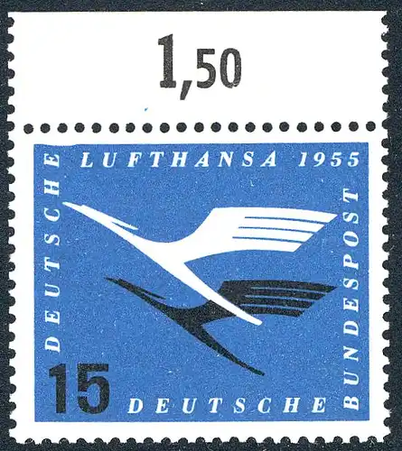 207I Lufthansa 15 Pf - mit PLF I Delle links oben, Feld 1, **