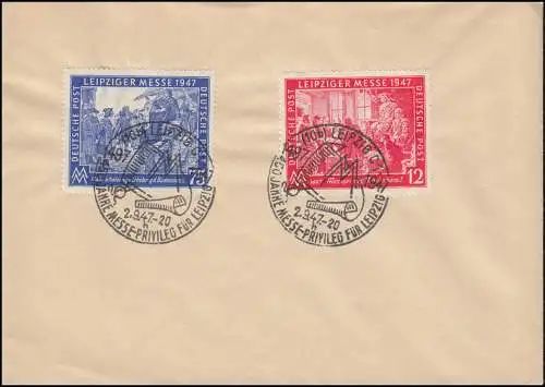 965-666 Leipziger Messe d'automne sur Blanko-FDC ESSt LEIPZIG Messene-Privileg 2.9.47