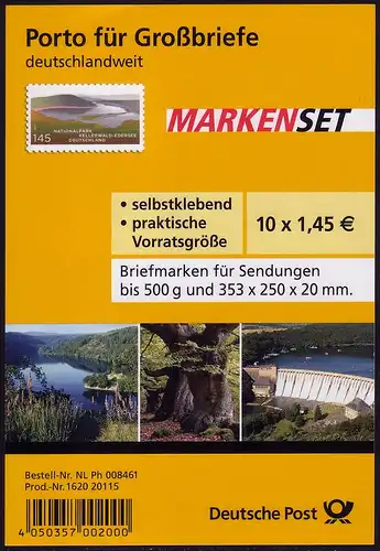 FB 17 Nationalpark Kellerwald-Edersee, Folienblatt 10x2863 EV-O Bonn