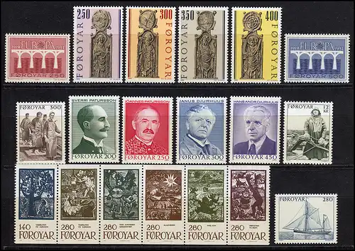93-111 Danemark-Färöer année 1984 complète, ** frais de port