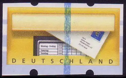 TEST-Automatenmarke Briefkasten (Samkyung) MIT Nummer, postfrisch