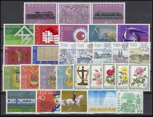 1214-1241 Suisse-Niveau complet en 1982, frais de port