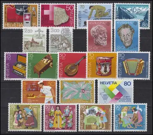 1288-1307 Suisse-Niveau 1985 complet, frais de port