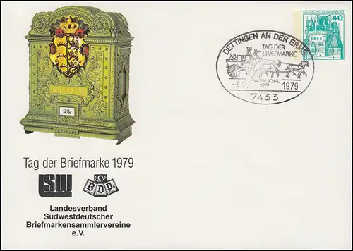 PU 110/60 BuS 40 Pf SW-LV-Tagung Briefkasten T.d.B. SSt DETTINGEN 4.11.1979