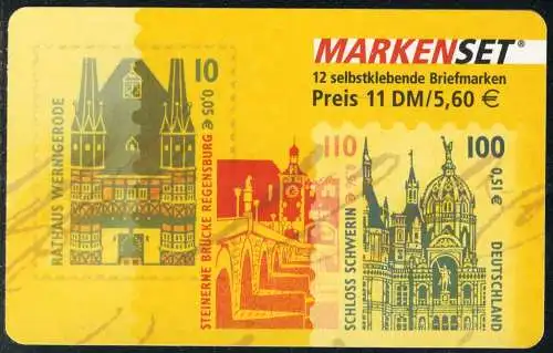 43 MH SWK Monuments touristiques 2001, autocollants, frais de port **