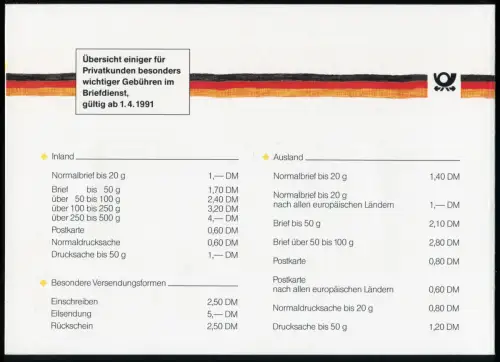Geschenkheftchen GH 1I, links eingeklebt, postfrisch