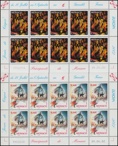 2600-2601 EUROPE cirque 2002, petit jeu d'arc **