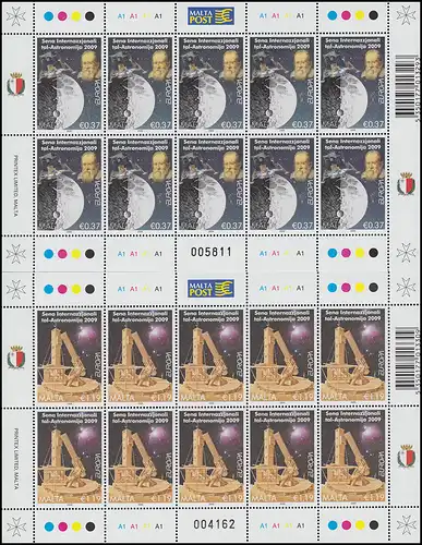 1594-1595 EUROPA Astronomie 2009, Kleinbogen-Satz **
